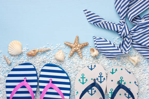 istock Vacation and travel items, top view 908618874