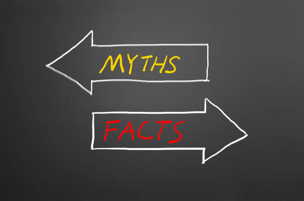 Myths or Facts on blackboard stock photo