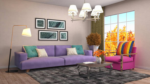 istock Interior living room. 3d illustration 908628876