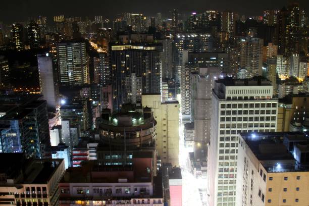 istock Hong Kong skyscrapers at night 908630012