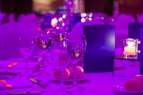 a wonderfully designed wedding room and dining tables