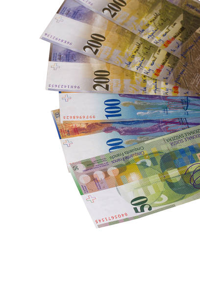 istock Swiss francs bill isolated on white background. 908644084
