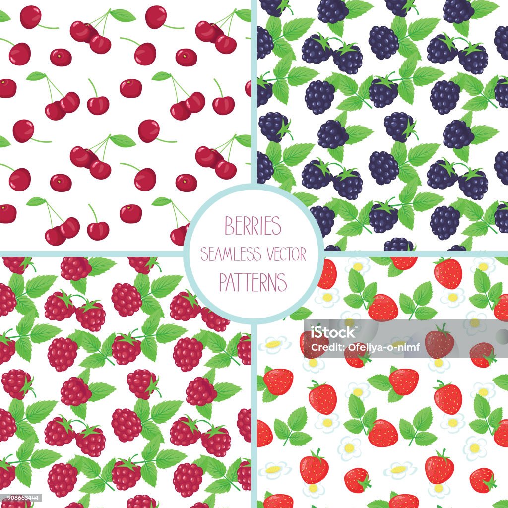 Berry Basic Patterns Berries Seamless Vector Patterns Stock Illustration - Download Image ...