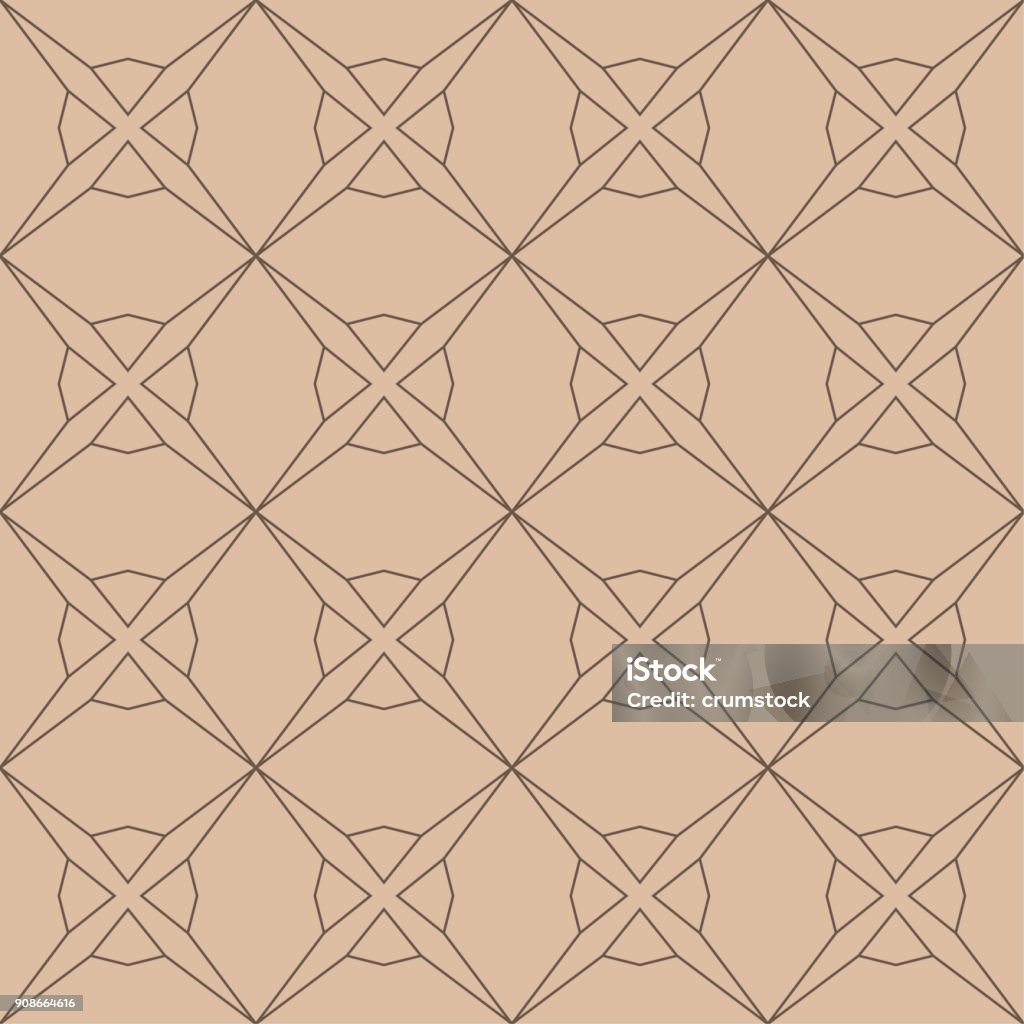 Geometric Pattern Pattern Beige Beige And Brown Geometric Ornament Seamless Pattern Stock Illustration ...