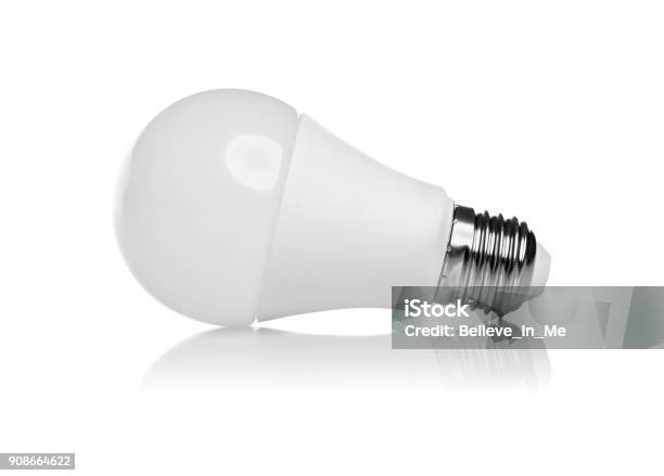 Led Energy Saving Bulb Stock Photo - Download Image Now - LED Light, Light Bulb, Cut Out