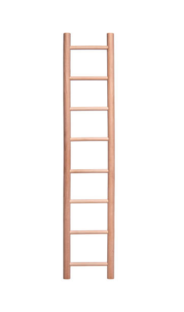 istock Wooden ladder isolated isolated on white background 908664710