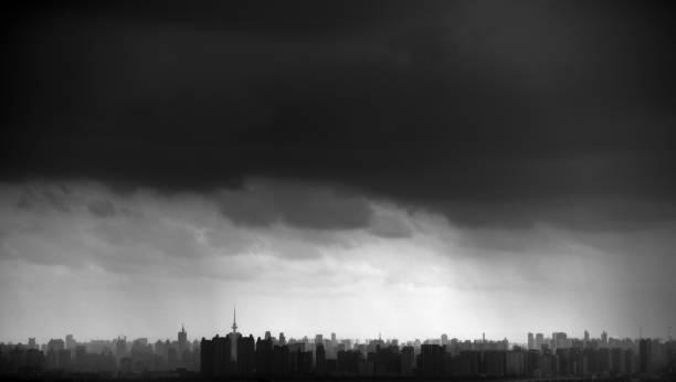 City skyline and sky background