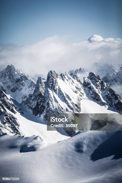 Swiss Alps Mountain View Stock Photo - Download Image Now - Mountain, Snow, Winter