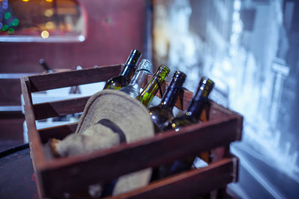 empty bottles of wine in a bootleggers truck