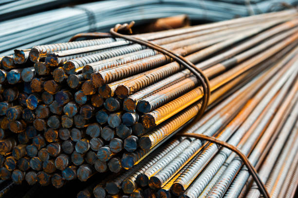 Many Bundles Of Steel Bar Stock Photo - Download Image Now - Rebar, Steel,  Construction Site - iStock