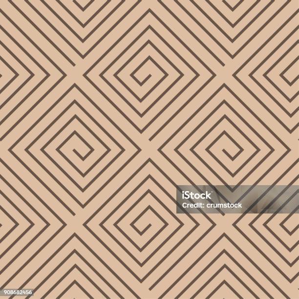 Geometric Pattern Pattern Beige Beige And Brown Geometric Seamless Pattern Stock Illustration ...