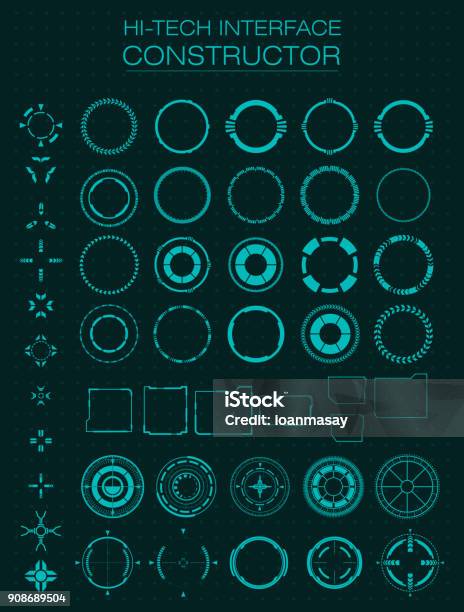 Hi Tech Interface Elements Hitech Interface Constructor Design Elements For Hud User Interface ...