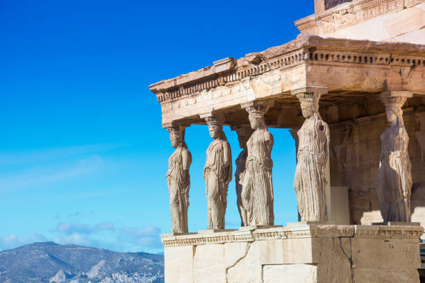 istock Karyatides statues, Erehtheio, on the Acropolis in Athens, Greece 908689508