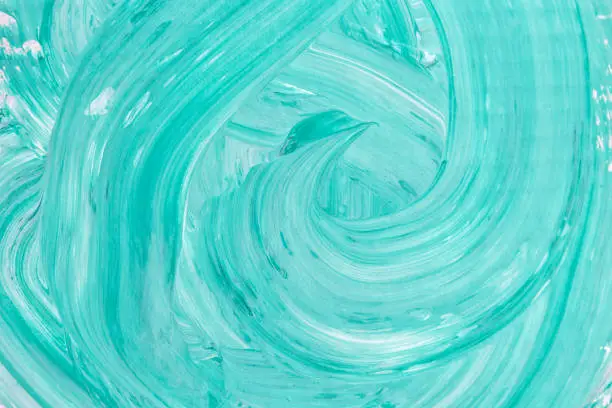 swirly green white aqua abstract painted background