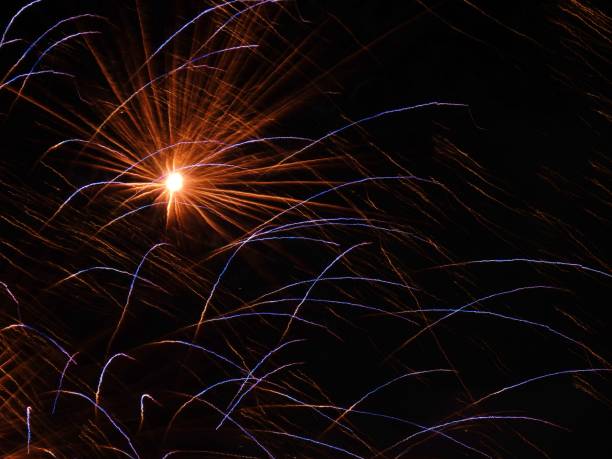 불꽃놀이 - laser firework display performance showing 뉴스 사진 이미지