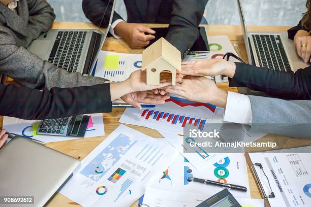 Working As A Teamwork Of Real Estate Businesses Stock Photo - Download Image Now - Military Training, Conference - Event, Home Ownership