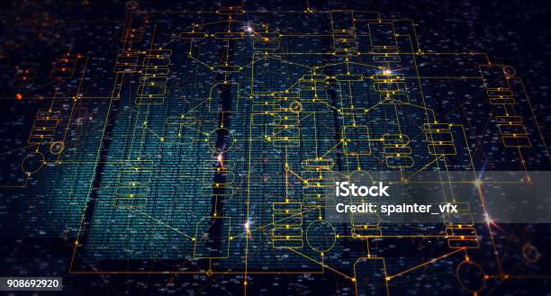 Block Chain Network Stock Photo - Download Image Now - Exchanging, Trading Floor, Data