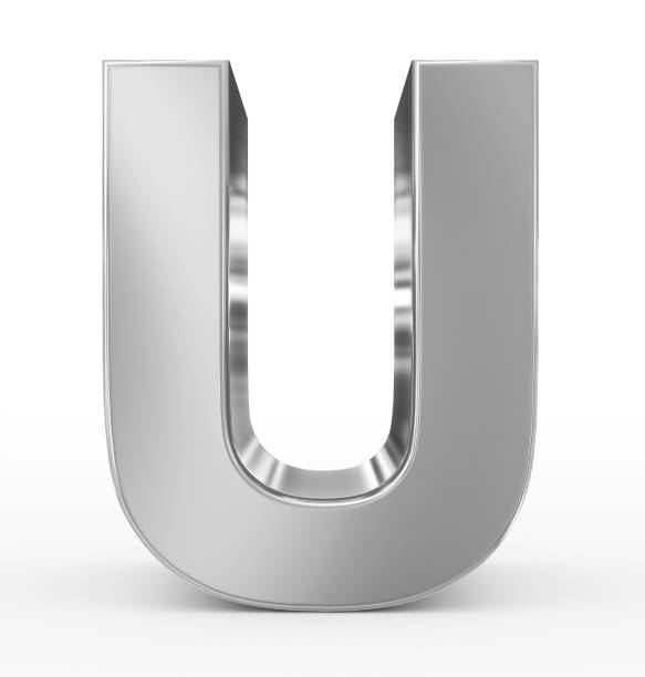 istock letter U 3d silver isolated on white 908693554