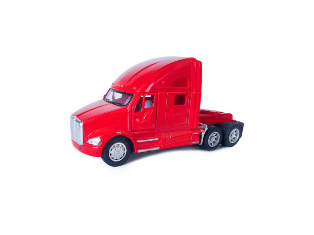toy red truck on white background
