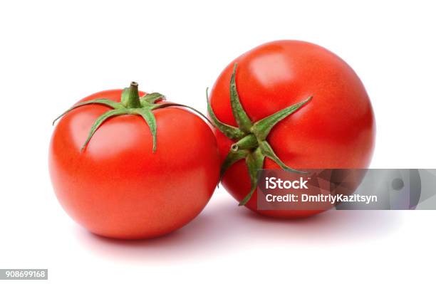 Tomatoes Isolated On White Stock Photo - Download Image Now - Tomato, Cut Out, White Background