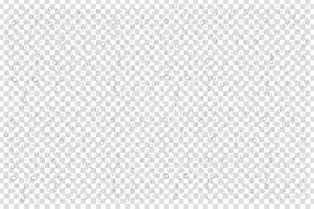 ilustrații de stoc cu set vectorial de picături de apă izolate realiste pe fundalul transparent. - condensare