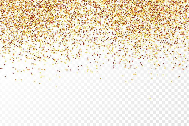 透明な背景のベクトル現実的な黄金水玉紙吹雪。お誕生日おめでとう、パーティー、休日の概念。 - bazaar abstract yellow multi colored点のイラスト素材／クリップアート素材／マンガ素材／アイコン素材