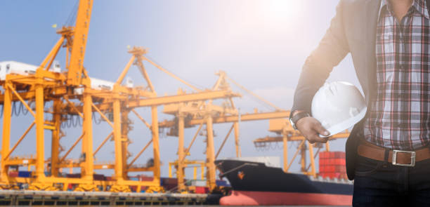 istock Water transportation and cargo ship and pilotage. 908704758