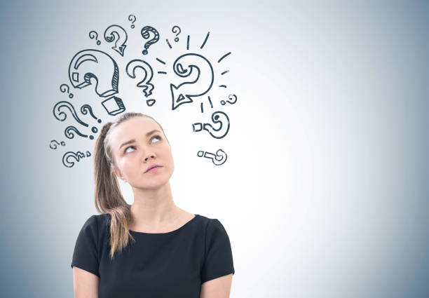 istock Pensive woman with a ponytail, questions attack 908708514