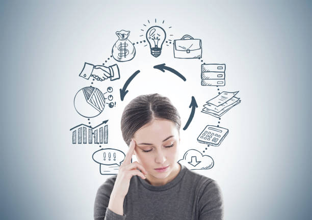 istock Stressed young woman in brown, business process 908708690