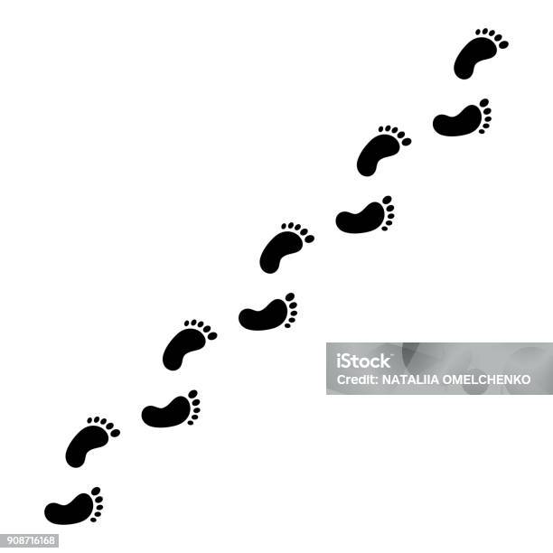 Imprint Walk Path Footprint Path Vector Stock Illustration - Download Image Now ...