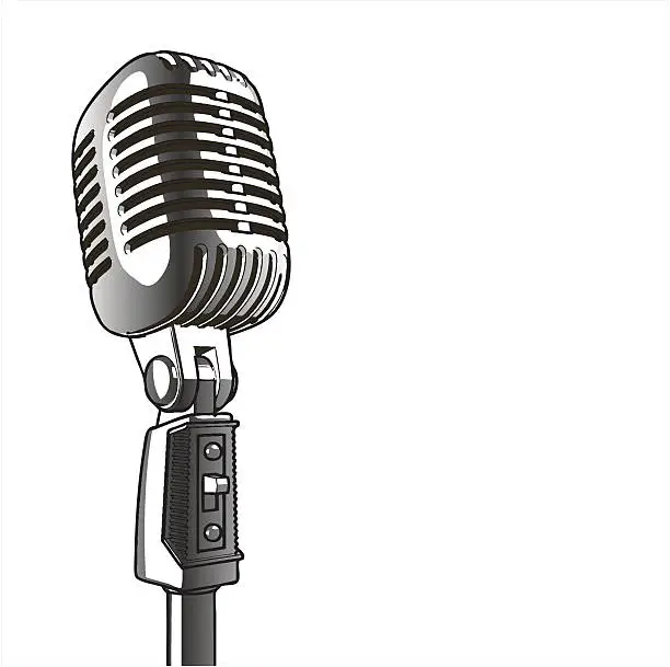 Vector illustration of Vintage Microphone - vector