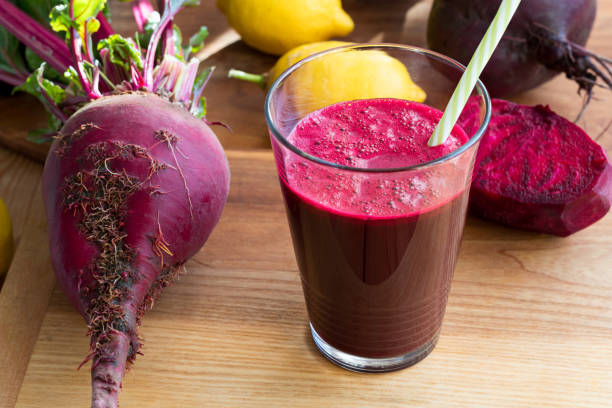 istock Red beet juice in a glass 908723564