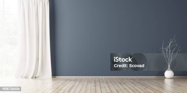 Interior Background 3d Render Stock Photo - Download Image Now - Empty, Wall - Building Feature, Living Room