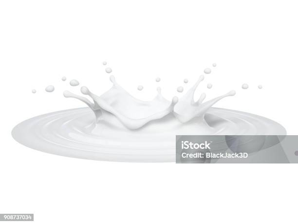 Milk Splash Stock Photo - Download Image Now - Splashing, Milk, Spray