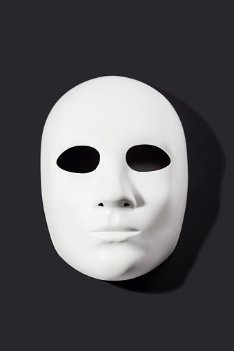 white  mask on black background