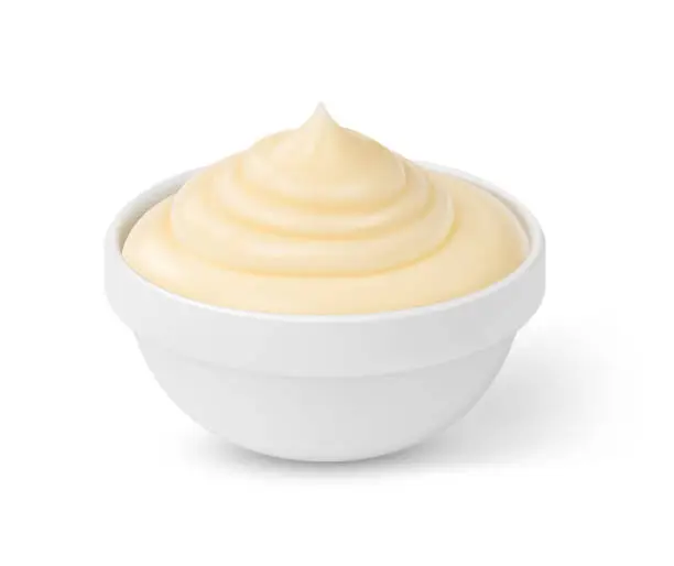 Vector illustration of Mayonnaise sauce in bowl isolated on white background