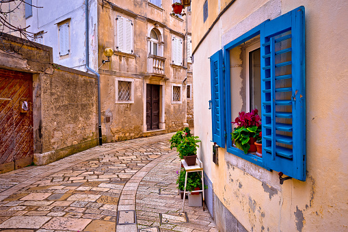Mediterranean stone street of Porec view, Istria region of Croatia