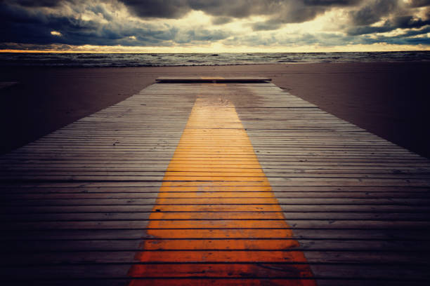 Wooden path to Baltic sea