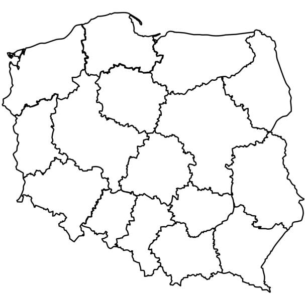 폴란드의 adminitration 지도 - pomerania 뉴스 사진 이미지
