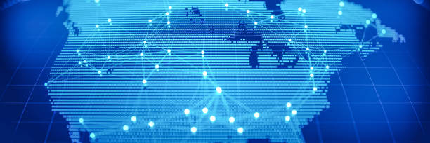 Abstract World Map With Glowing Networks - USA
