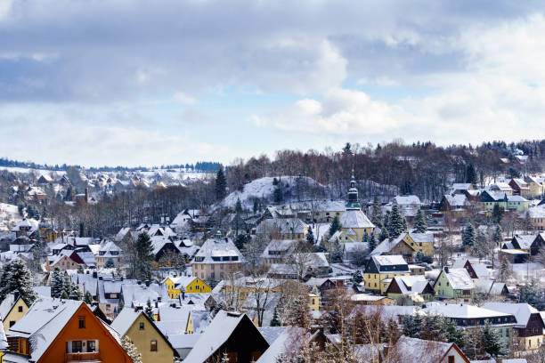 istock Seiffen Church Saxony Germany in Winter 908792612