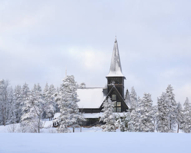 istock Holmenkollen Chapel after heavy snowfall in January, Oslo Norway 908793108