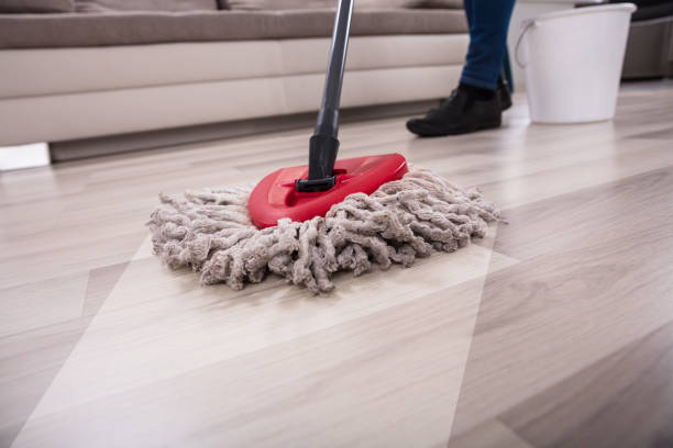 istock Person Cleaning Floor With Mop 908807050
