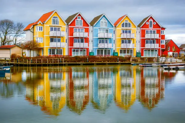 Colourful houses in Greifswald (Germany), HDR-technique