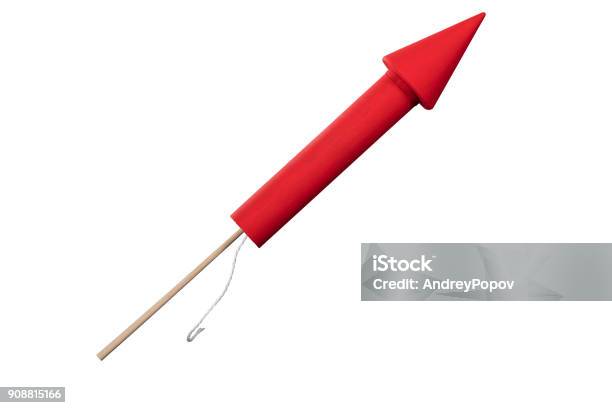 Red Rocket Firework Stock Photo - Download Image Now - Missile, Petard, Dynamite
