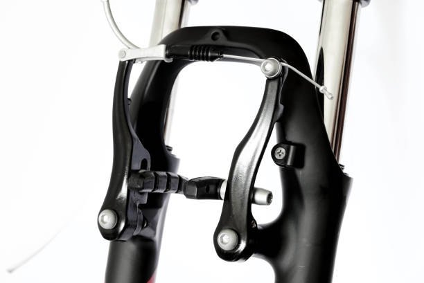 istock Front V-brake system of bicycle isolated on white 908834084