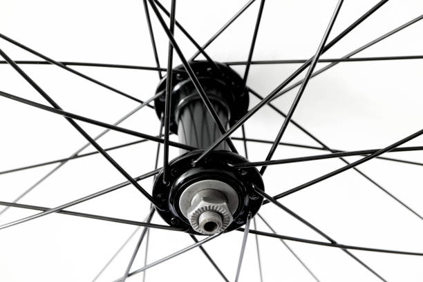 istock Detail of front bicycle wheel, hub and spokes 908834298