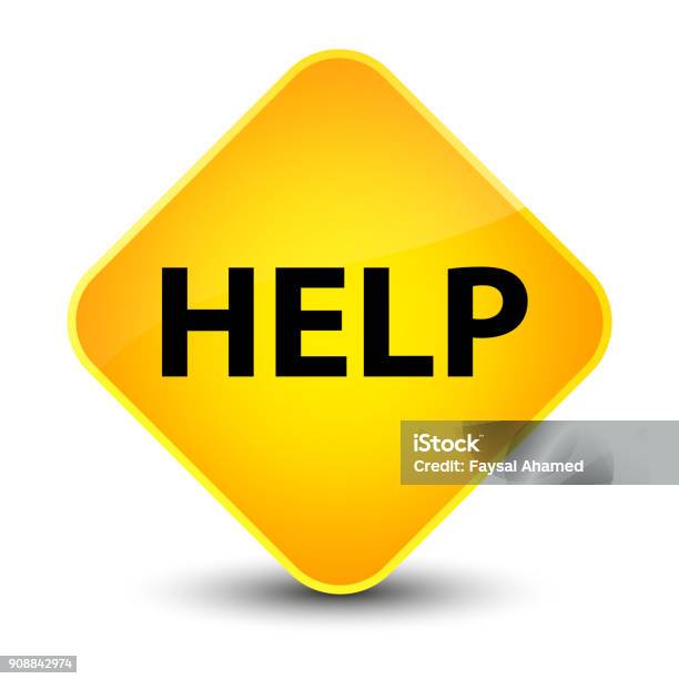 Help Elegant Yellow Diamond Button Stock Illustration - Download Image ...