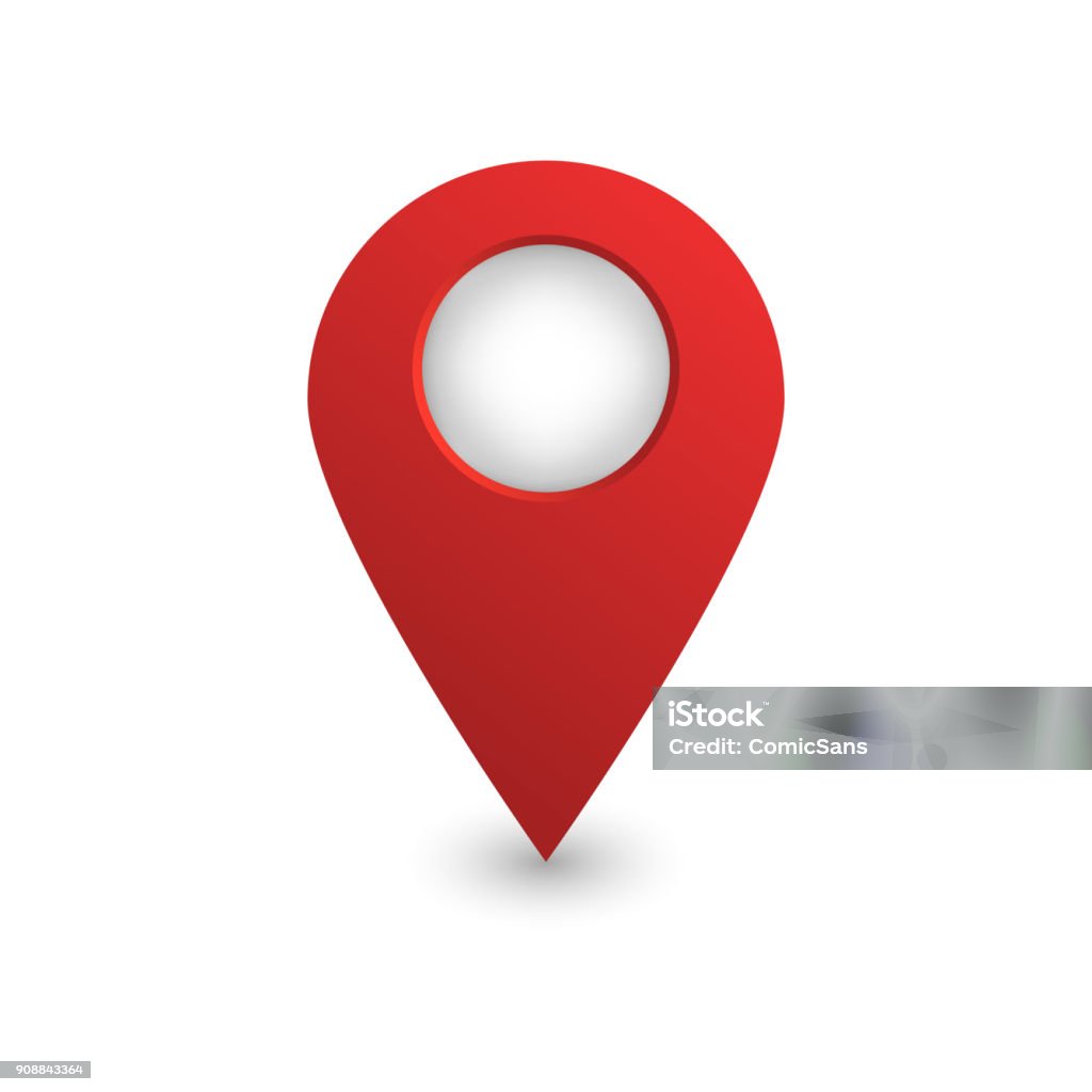 Vector realistic isolated map pin on the white background. Concept of navigation. Map Pin Icon stock vector