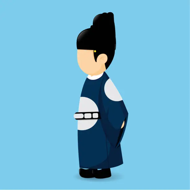 Vector illustration of Clothes Traditional culture of Korean,Character cartoon vector design